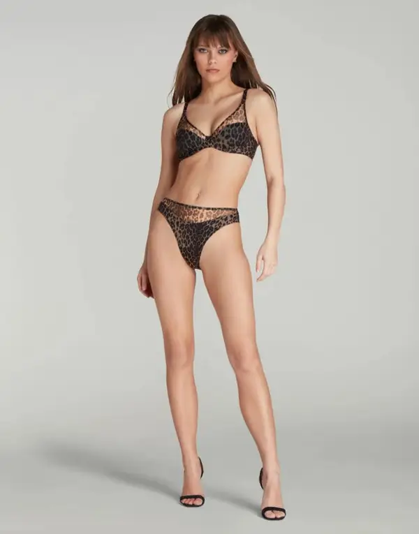 Lucky Padded Plunge Underwired Bra Leopard | Agent Provocateur