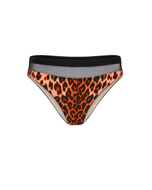 Zenaya Bikini Bottom Leopard Print/Black | Agent Provocateur