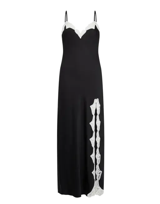 Nelle Long Slip Black/Ivory | Agent Provocateur