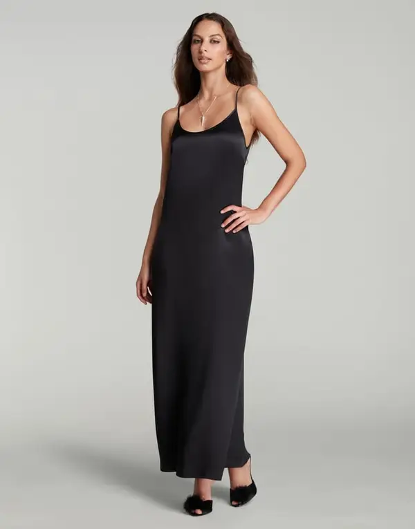 Cecily Long Slip Dress Black | Agent Provocateur