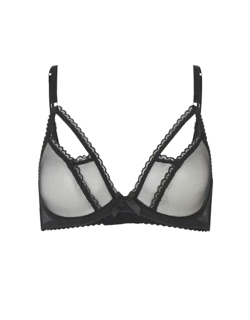 Fia Plunge Underwired Bra Black | Agent Provocateur
