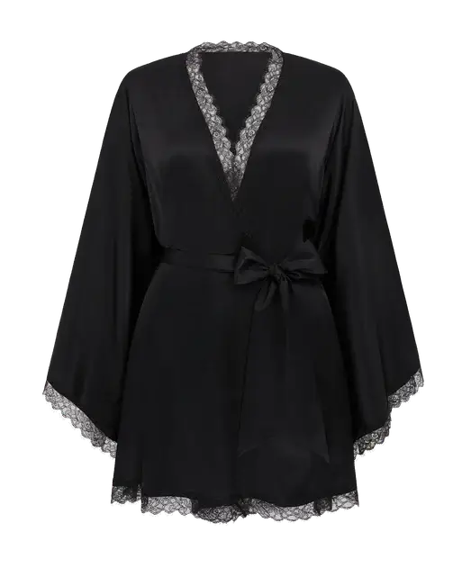 Gisele Short Kimono Black | Agent Provocateur