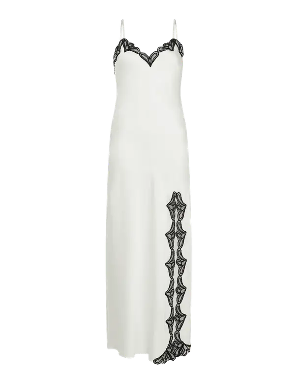 Nelle Long Slip Ivory/Black | Agent Provocateur