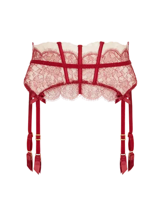 Vitoria Suspender Burgundy/Blush | Agent Provocateur