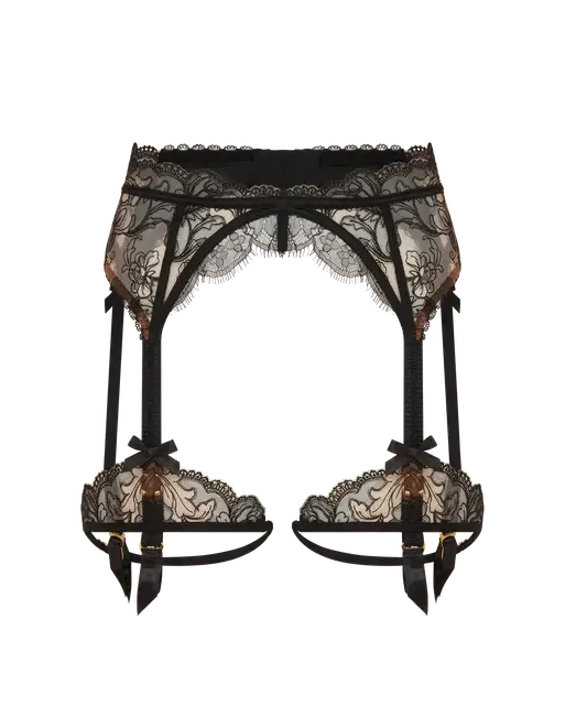 Cyndi Suspender Black/Sand | Agent Provocateur