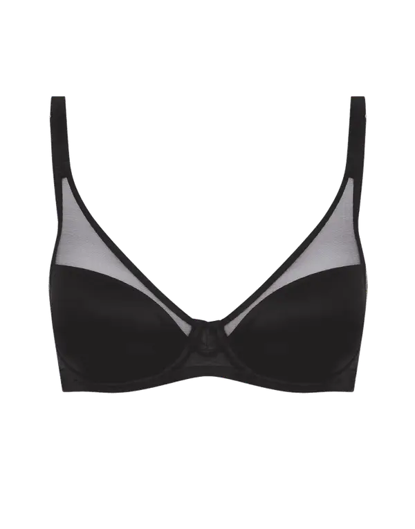 Lucky Padded Plunge Underwired Bra Black | Agent Provocateur
