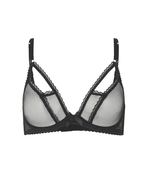 Fia Plunge Underwired Bra Black | Agent Provocateur