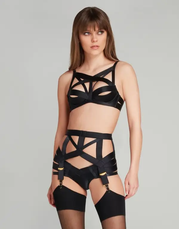 Whitney Suspender Black | Agent Provocateur