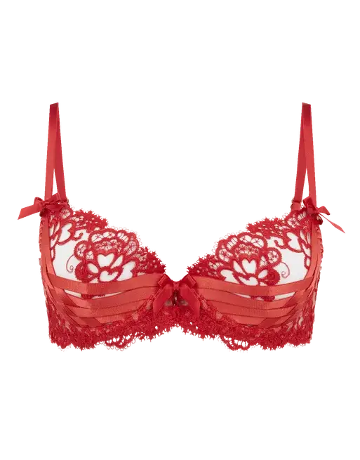 Dioni Plunge Underwired Bra Red | Agent Provocateur