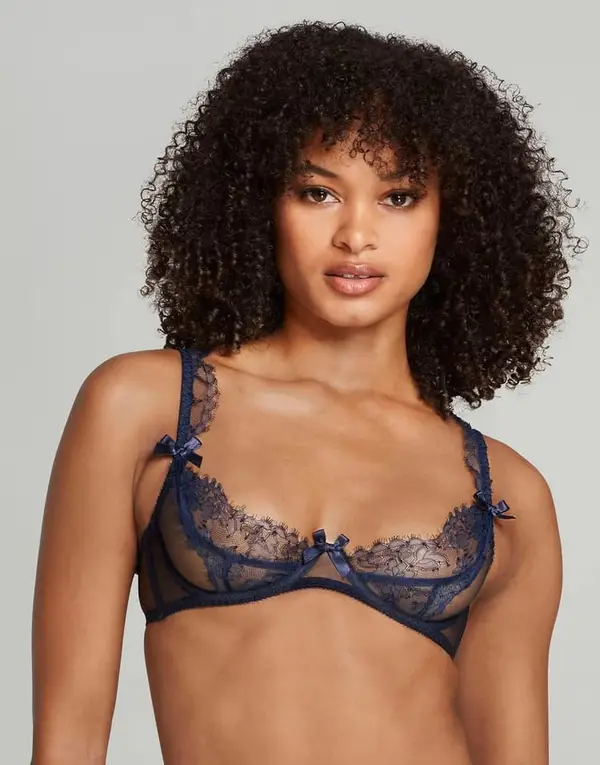 Willa Demi Plunge Underwired Bra Navy | Agent Provocateur