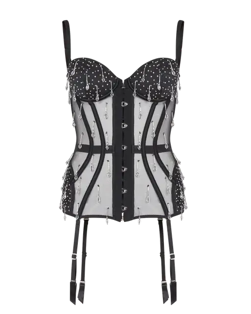Lunessa Corset Black/Clear | Agent Provocateur