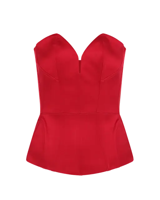 Gena Satin Corset Top Red | Agent Provocateur