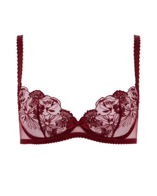 Jayce Plunge Underwired Bra Burgundy | Agent Provocateur