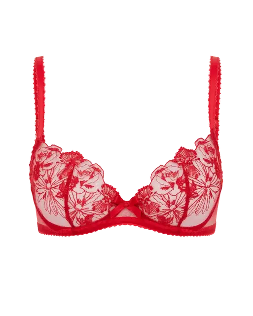 Jayce Plunge Underwired Bra Red | Agent Provocateur