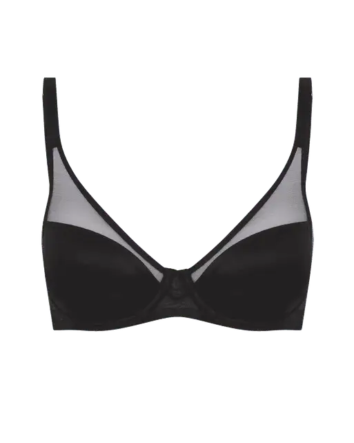Lucky Padded Plunge Underwired Bra Black | Agent Provocateur