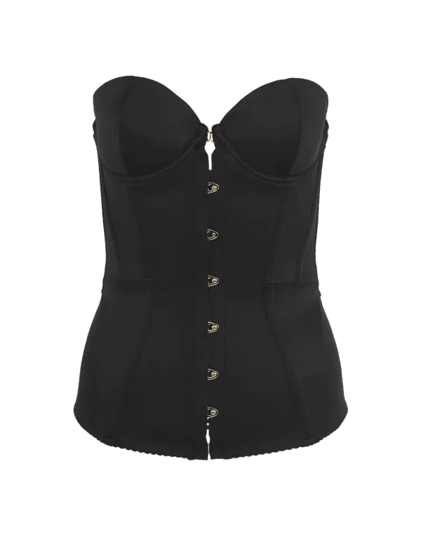 Mercy Satin Corset Black | Agent Provocateur