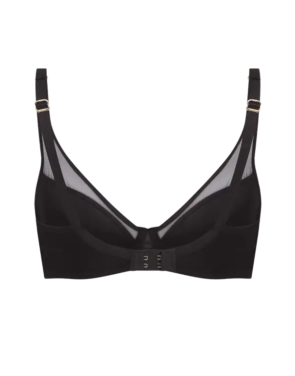 Lucky Padded Plunge Underwired Bra Black | Agent Provocateur