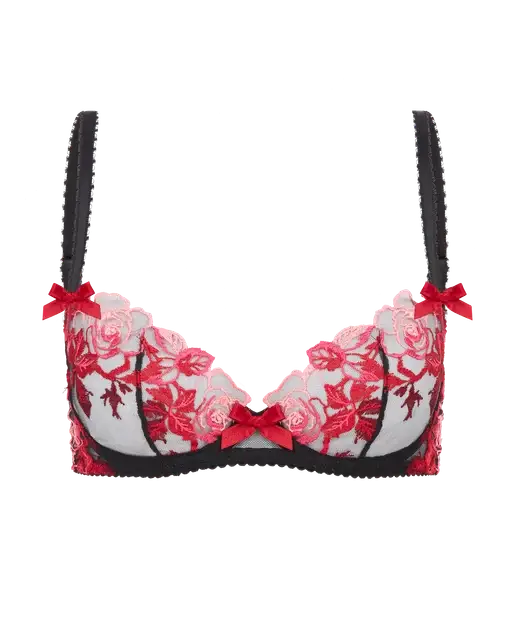 Callypso Plunge Underwired Bra Black/Multicolour | Agent Provocateur