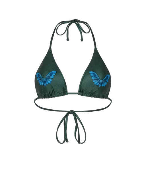Vivi Bikini Top Green Foil | Agent Provocateur