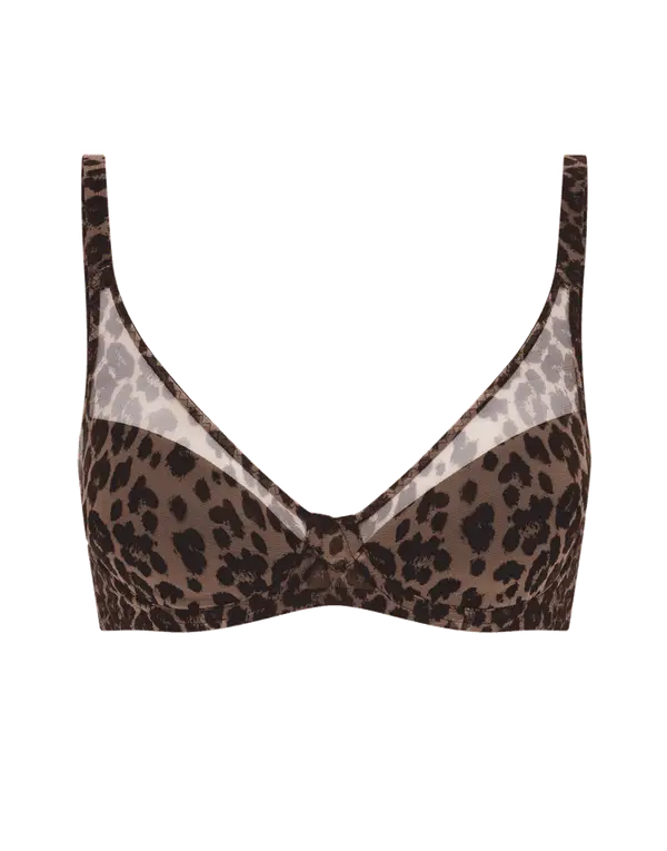 Lucky Padded Plunge Underwired Bra Leopard | Agent Provocateur
