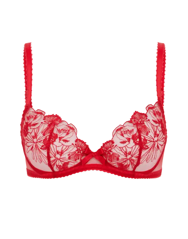 Jayce Plunge Underwired Bra Red | Agent Provocateur