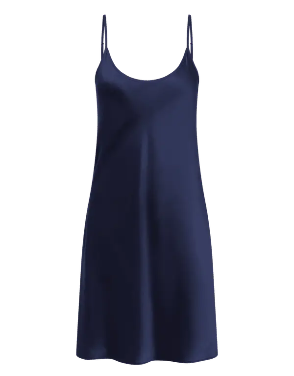 Cecily Short Slip Dress Navy/Navy | Agent Provocateur