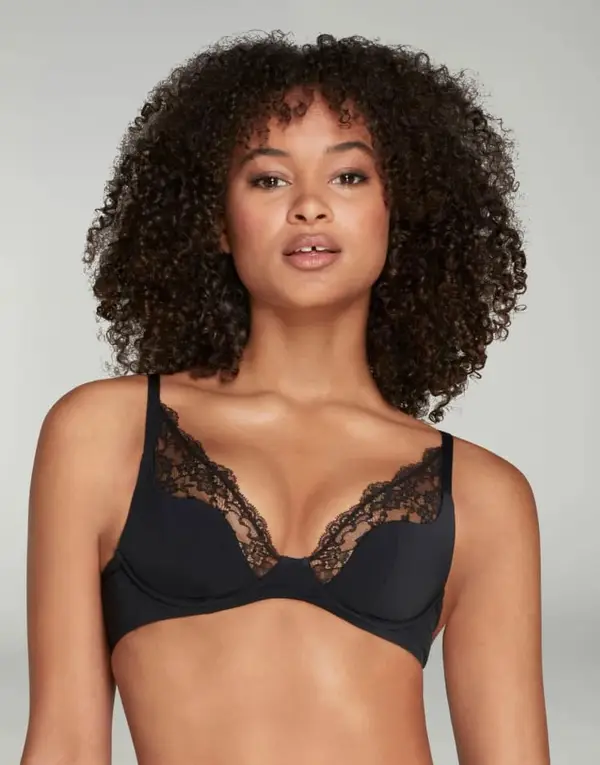 Brigette Padded High Apex Underwired Bra Black | Agent Provocateur