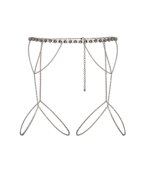Kensia Chain Suspender Gunmetal/Black | Agent Provocateur