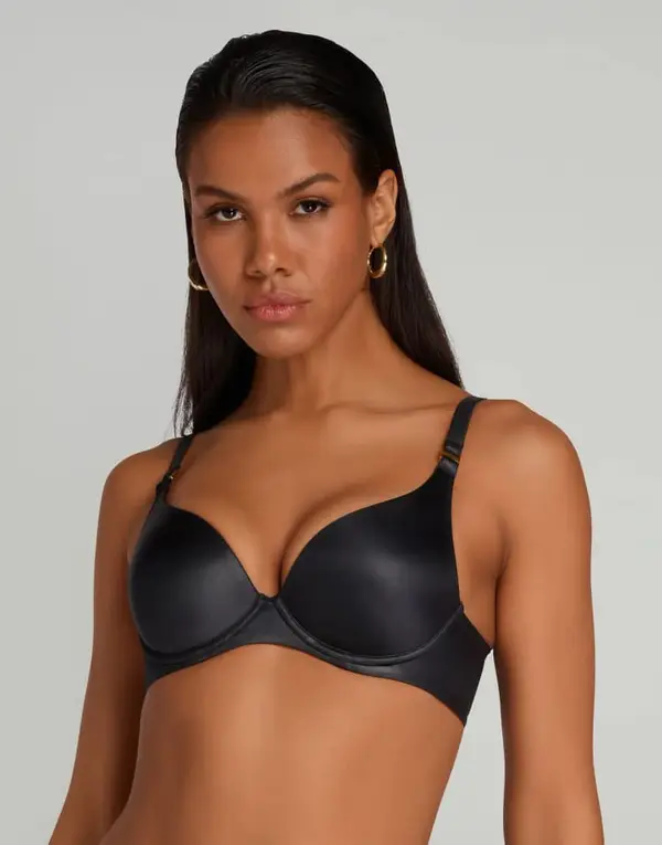 Paige Moulded Plunge Underwired Bra Black | Agent Provocateur