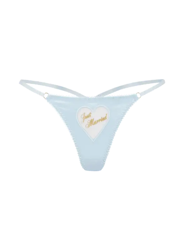 ETTIE BRIDAL THONG Blue | Agent Provocateur