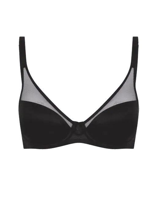 Lucky Padded Plunge Underwired Bra Black | Agent Provocateur