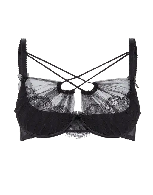 Halley High Neck Underwired Bra Black | Agent Provocateur