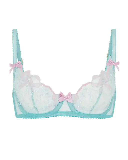 Lisetta Plunge Underwired Bra  Mint/Pink | Agent Provocateur