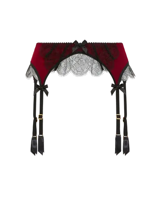 Sammi Suspender Burgundy/Black | Agent Provocateur