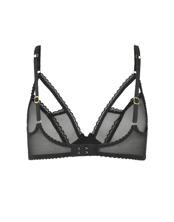 Fia Plunge Underwired Bra Black | Agent Provocateur