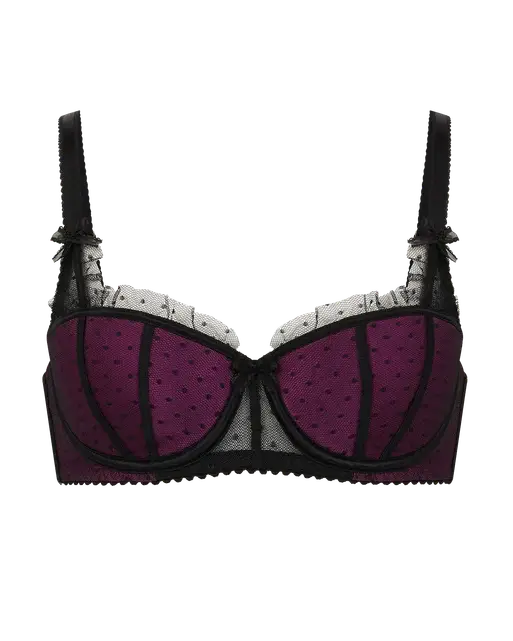 Berdie Plunge Underwired Bra Black/Magenta | Agent Provocateur