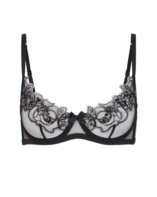 Lindie Demi Cup Plunge Underwired Bra Black | Agent Provocateur