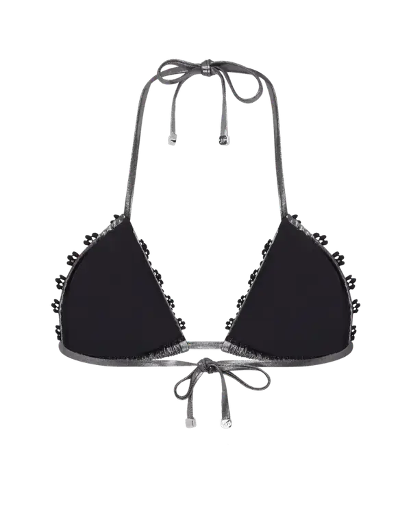 Maiya Bikini Top Black/Silver | Agent Provocateur