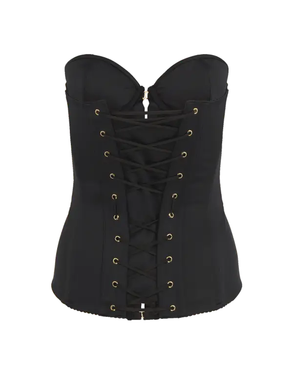 Mercy Satin Corset Black | Agent Provocateur