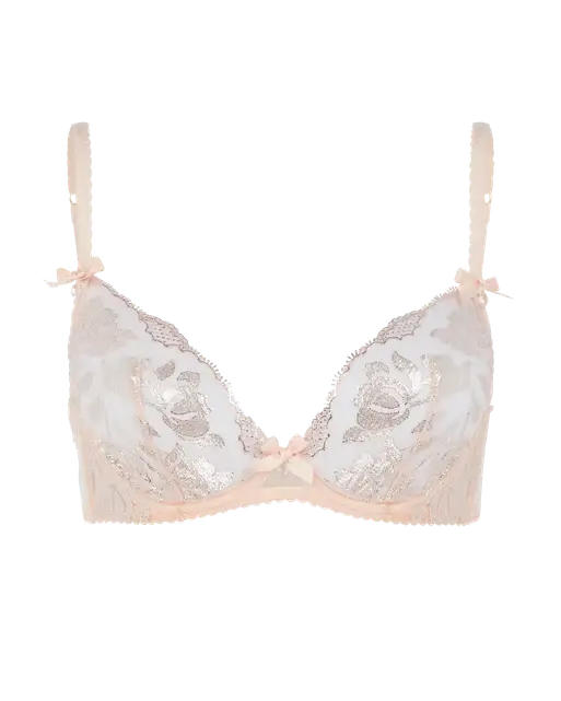 Sparkle Plunge Underwired Bra Beige | Agent Provocateur