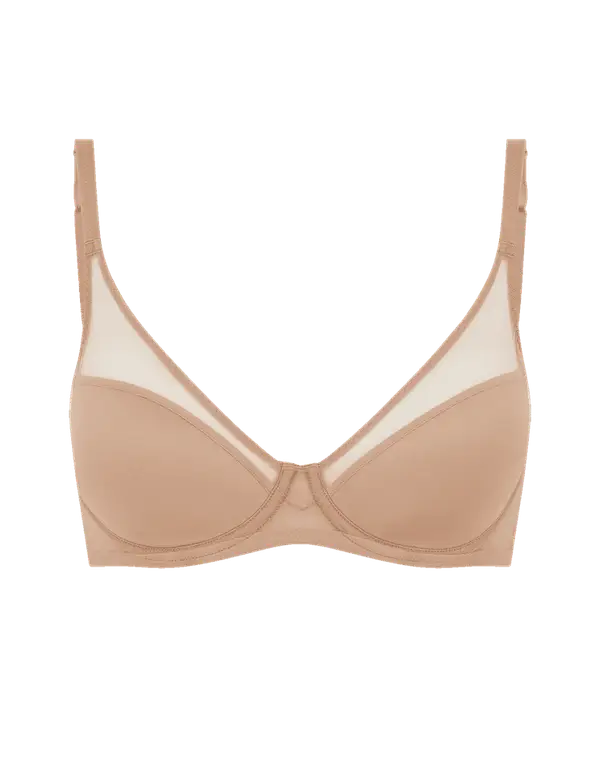 Lucky Padded Plunge Underwired Bra Noisette | Agent Provocateur