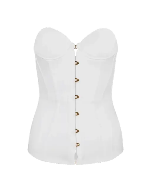 Mercy Satin Corset Ivory | Agent Provocateur