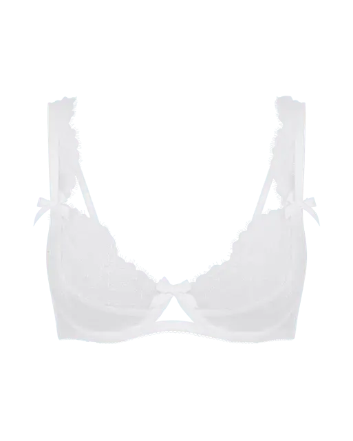 Willa Demi Cup Plunge Underwired Bra White | Agent Provocateur