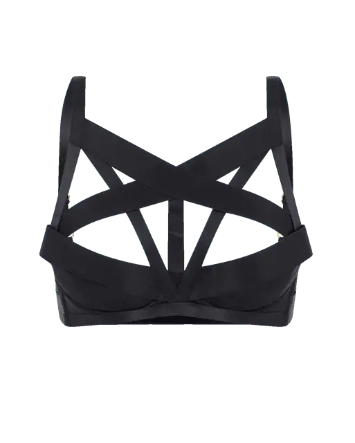 Whitney High Neck Underwired Bra Black | Agent Provocateur