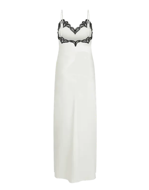 Nelle Long Slip Ivory/Black | Agent Provocateur