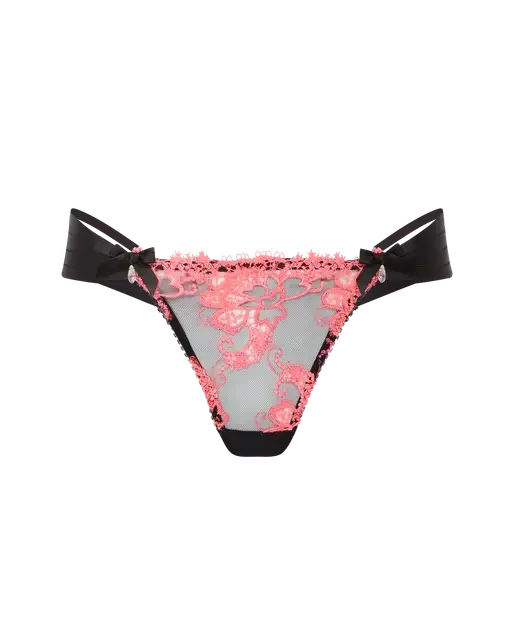 Dioni Thong Black/Neon Pink | Agent Provocateur
