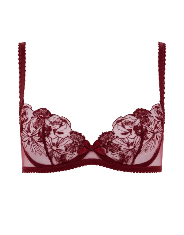 Jayce Plunge Underwired Bra Burgundy | Agent Provocateur