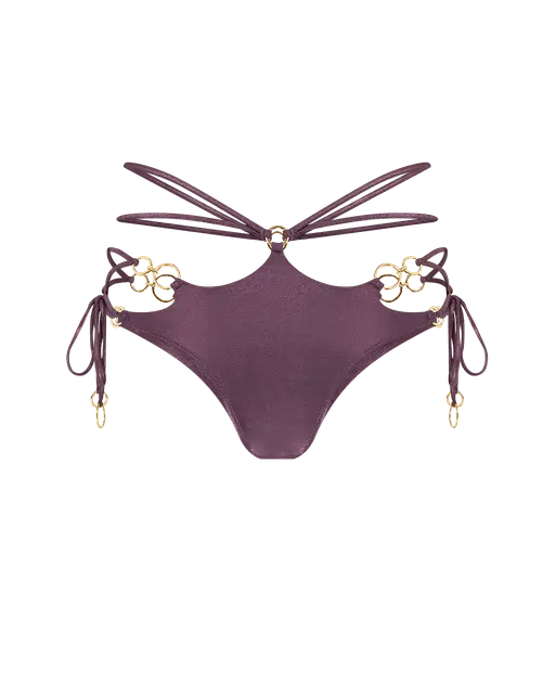 Davine Bikini Bottom Plum/Gold | Agent Provocateur