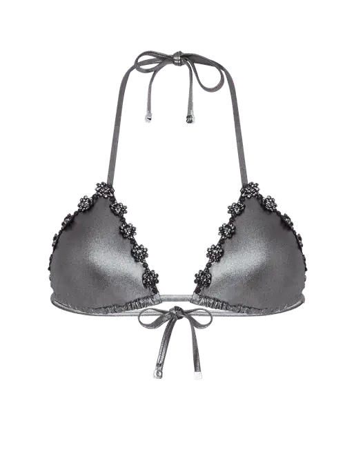 Maiya Bikini Top Black/Silver | Agent Provocateur