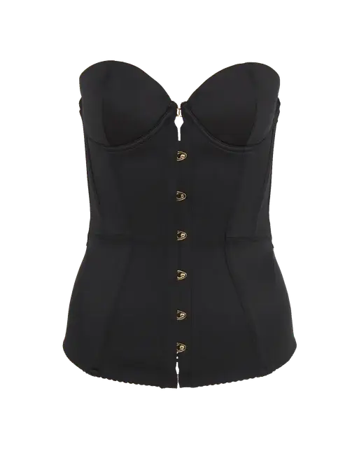 Mercy Satin Corset Black | Agent Provocateur